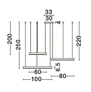 Lustră suspendată Luces Exclusivas JACA LE43503, trei inele LED 140 W 3000 K, neagră, Ø100 cm small 1