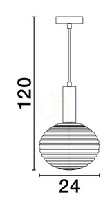 Lampă suspendată BALAJU Luces Exclusivas LE43678 aurie, abajur de sticlă Ø24 cm, E27 small 1