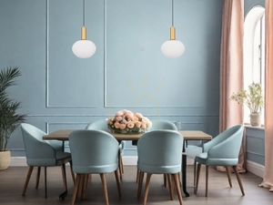 Lampă suspendată BALAJU Luces Exclusivas LE43678 aurie, abajur de sticlă Ø24 cm, E27 small 2