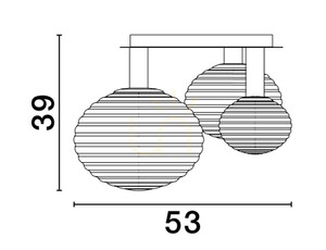 Plafonieră Luces Exclusivas BALAJU LE43683 aurie, 3 surse E27/E14, 53,5 cm small 1