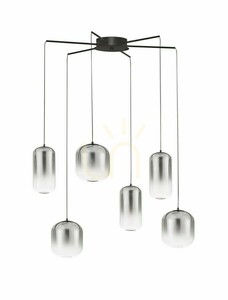 Luces Exclusivas ANUCO LE44614 – lampă suspendată LED 25 W, șase abajururi din sticlă small 0