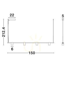 Lampă suspendată LED BULOBU Luces Exclusivas LE44761, negru și auriu small 3