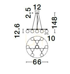 Candelabru Luces Exclusivas CAMINOS LE44543, negru cu detalii aurii, 10 × G9, 66 cm small 3
