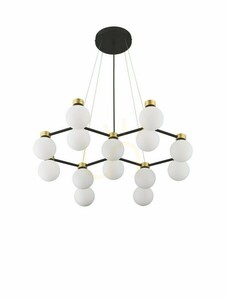 Pendul Luces Exclusivas CAMINOS LE44544 negru-auriu, 14xG9, 73 cm small 1