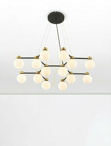 Pendul Luces Exclusivas CAMINOS LE44544 negru-auriu, 14xG9, 73 cm small 2