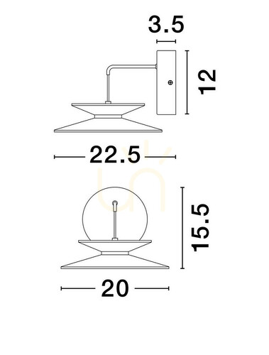 Verifica Lampa de perete GUANAY de Luces Exclusivas LE44745