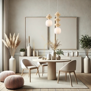 Lampă suspendată Luces Exclusivas VILROSA LE44570, bej și alb, 1×E14 small 3