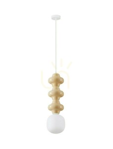 Lampă suspendată Luces Exclusivas VILROSA LE44570, bej și alb, 1×E14 small 0