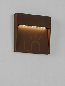 Aplică de exterior Luces Exclusivas LORCENA LE75298, LED 5 W 3000 K, 307 lm, maro ruginiu, IP54, 16 cm small 1