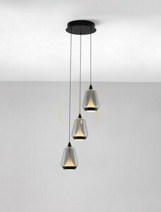 Lampă suspendată LED RORIZNO Luces Exclusivas LE45110 – neagră, sticlă fumurie small 1