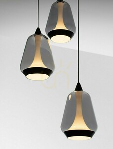 Lampă suspendată LED RORIZNO Luces Exclusivas LE45110 – neagră, sticlă fumurie small 2