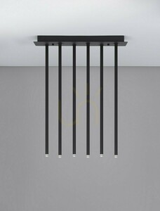 Lampă suspendată Luces Exclusivas NOVENCIO LE45465, 6 tije, neagră, LED 17 W 3000 K small 1