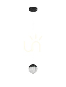Lustră suspendată Luces Exclusivas ALCUDIA LE45753, LED 5 W 3000 K, 315 lm, neagră cu abajur de sticlă small 0
