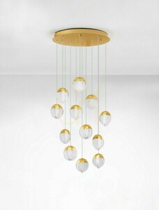 Lustră cascadă Luces Exclusivas Alcudia LE45759, LED 60 W 3780 lm 3000 K, aurie, Ø55 cm, suspendare până la 200 cm small 1