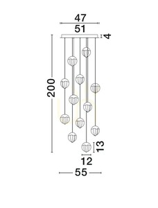Lustră cascadă Luces Exclusivas Alcudia LE45759, LED 60 W 3780 lm 3000 K, aurie, Ø55 cm, suspendare până la 200 cm small 4