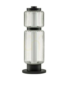 Lampă de masă LED ALQUERI neagră cu abajur canelat, 39 cm, Luces Exclusivas LE45809 small 0
