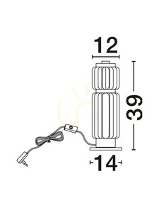 Lampă de masă LED ALQUERI neagră cu abajur canelat, 39 cm, Luces Exclusivas LE45809 small 6
