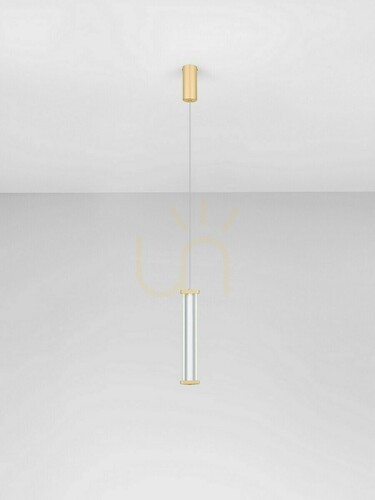 Verifica Lampă suspendată Luces Exclusivas CONIL LE45980, tub acrilic, LED 6 W, 398 lm, 2700 K, auriu, 200 cm