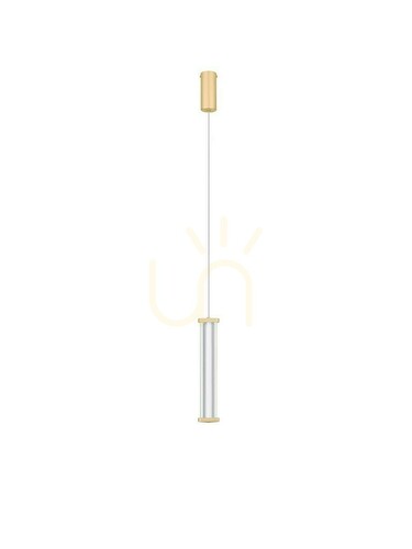 Verifica Lampă suspendată Luces Exclusivas CONIL LE45980, tub acrilic, LED 6 W, 398 lm, 2700 K, auriu, 200 cm