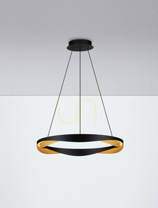 Lampă suspendată LED PATAPO Luces Exclusivas LE44460, negru-auriu, 65 cm small 1