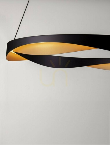 Verifica Lampă suspendată LED PATAPO Luces Exclusivas LE44460, negru-auriu, 65 cm