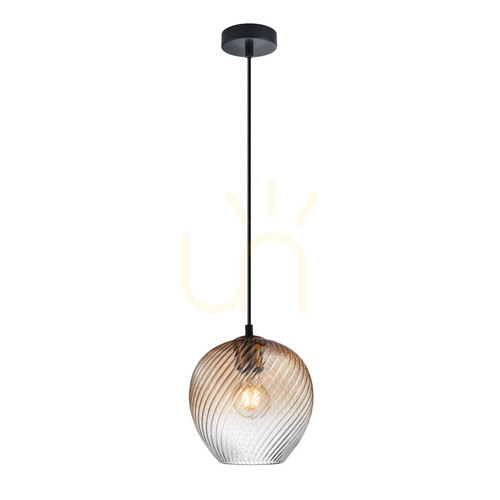 Verifica Pendul Italux Alias E27 negru/chihlimbariu sticlă metal 20,5 cm PND-3664-1-BRO-AMB