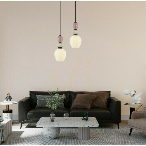 Verifica Pendul Italux Altra negru-roz cu abajur alb E27 PND-36787-1C-BK-WH