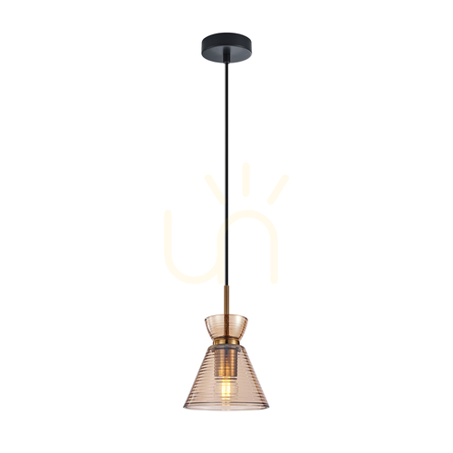 Verifica Lampă suspendată Italux Balme E27 chihlimbar negru PND-3621-1-BRO-AMB