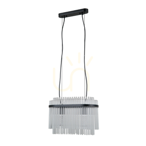 Pendul Italux Bonte negru sticlă transparentă 2xE27 PND-40929-2A-BK small 0