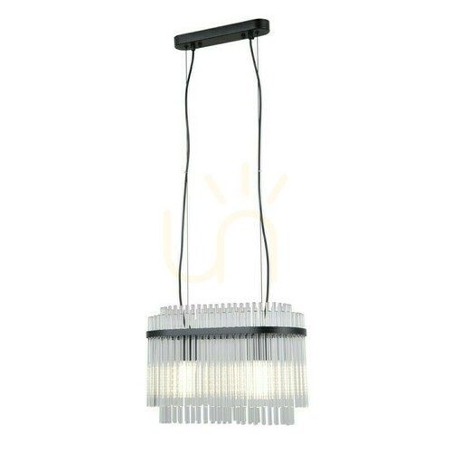 Verifica Pendul Italux Bonte negru sticlă transparentă 2xE27 PND-40929-2A-BK