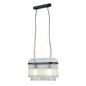 Pendul Italux Bonte negru sticlă transparentă 2xE27 PND-40929-2A-BK small 1