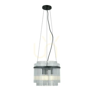 Pendul Italux Bonte negru cu sticlă transparentă 3xE14 PND-40929-3A-BK small 2