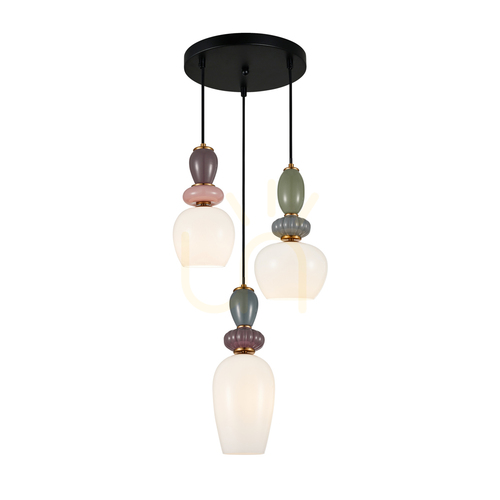 Verifica Pendul Italux Martelo 3xE27 auriu alb sticlă PND-36545-3-GD-WH
