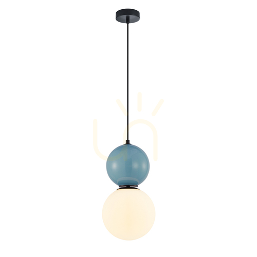 Verifica Pendul Italux Mastal negru alb sticlă E27 20 cm PND-36603-1L-BK-BLU