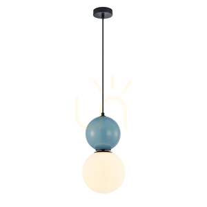Pendul Italux Mastal albastru și negru 20 cm E27 PND-36603-1L-BK-BLU small 0