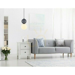 Lampă suspendată Italux Mastal neagră și gri închis E27 20 cm PND-36603-1L-BK-GR small 2