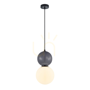 Lampă suspendată Italux Mastal neagră și gri închis E27 20 cm PND-36603-1L-BK-GR small 0