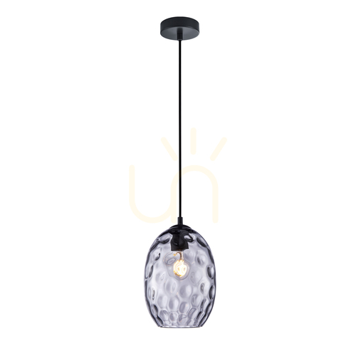 Verifica Lampă suspendată Italux Novala negru sticlă smoky E27 PND-3031-1-BK-SG