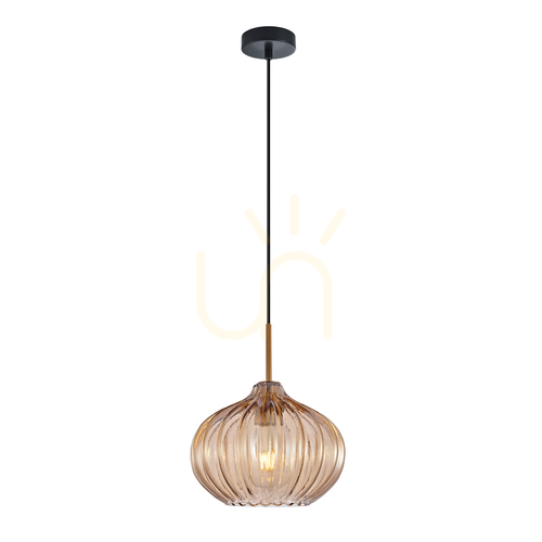 Verifica Pendul Italux Gold Pansol chihlimbar sticlă E27 25 cm PND-2940-1S-BRO-AMB