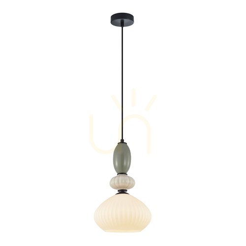 Verifica Pendul Italux Domali E27, negru cu elemente gri PND-36816-1E-BK-WH