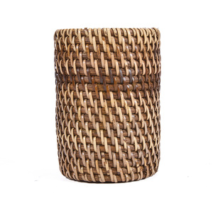 Suport pentru periuțe Bazar Bizar Colonial, ratan împletit, maro natural, 9x9x12 cm small 6