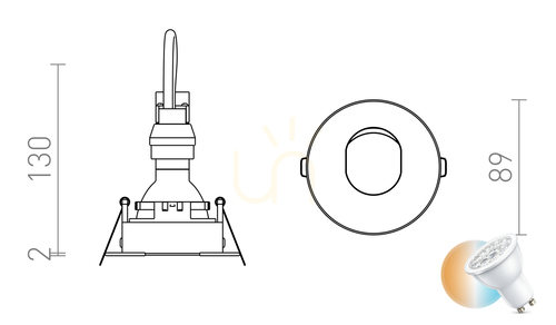 Verifica Rendl Raq Corp de iluminat încastrat fix alb 230 V Gu10 35 W.