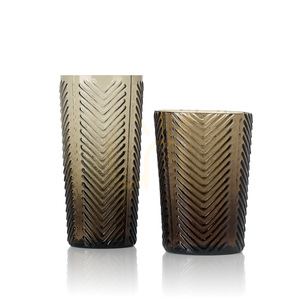 Pahar highball Bazar Bizar Herringbone Smoke, fumuriu, 310 ml small 4