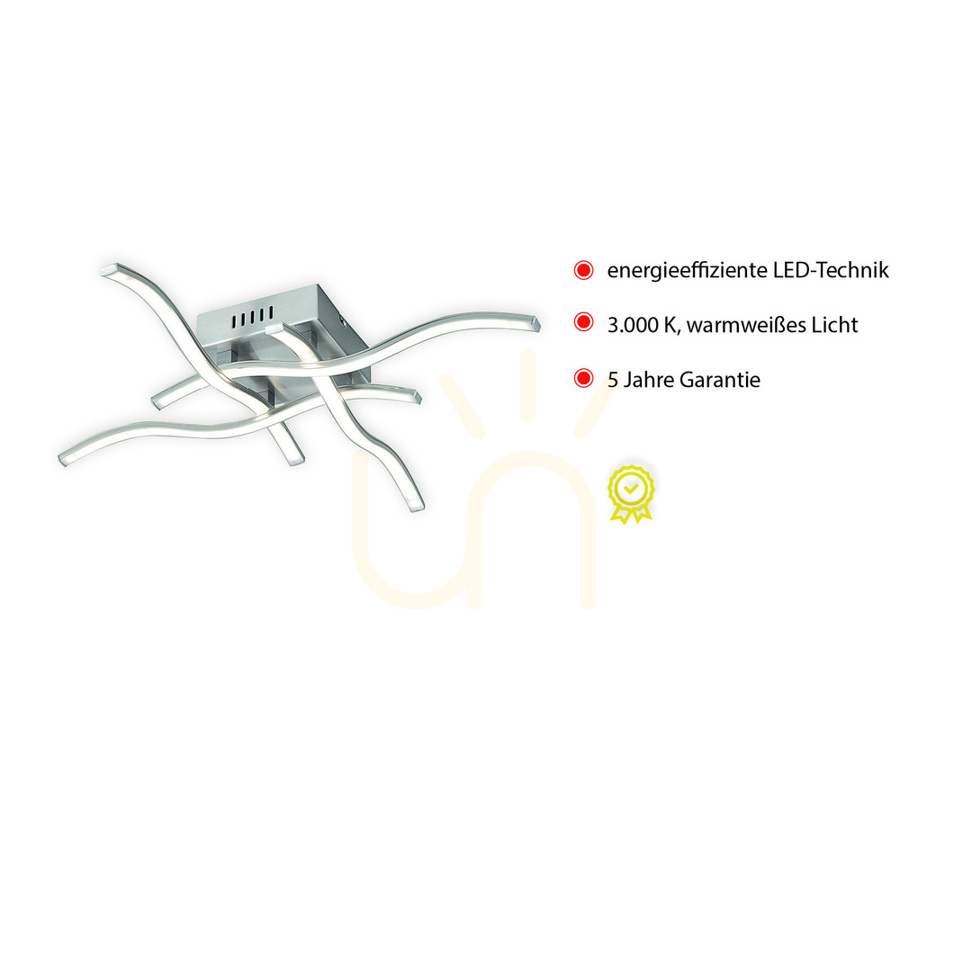 Afişa WAVE Plafond 15131-55 Argint 4xLED WAVE Plafond 15131-55 Argint 4xLED