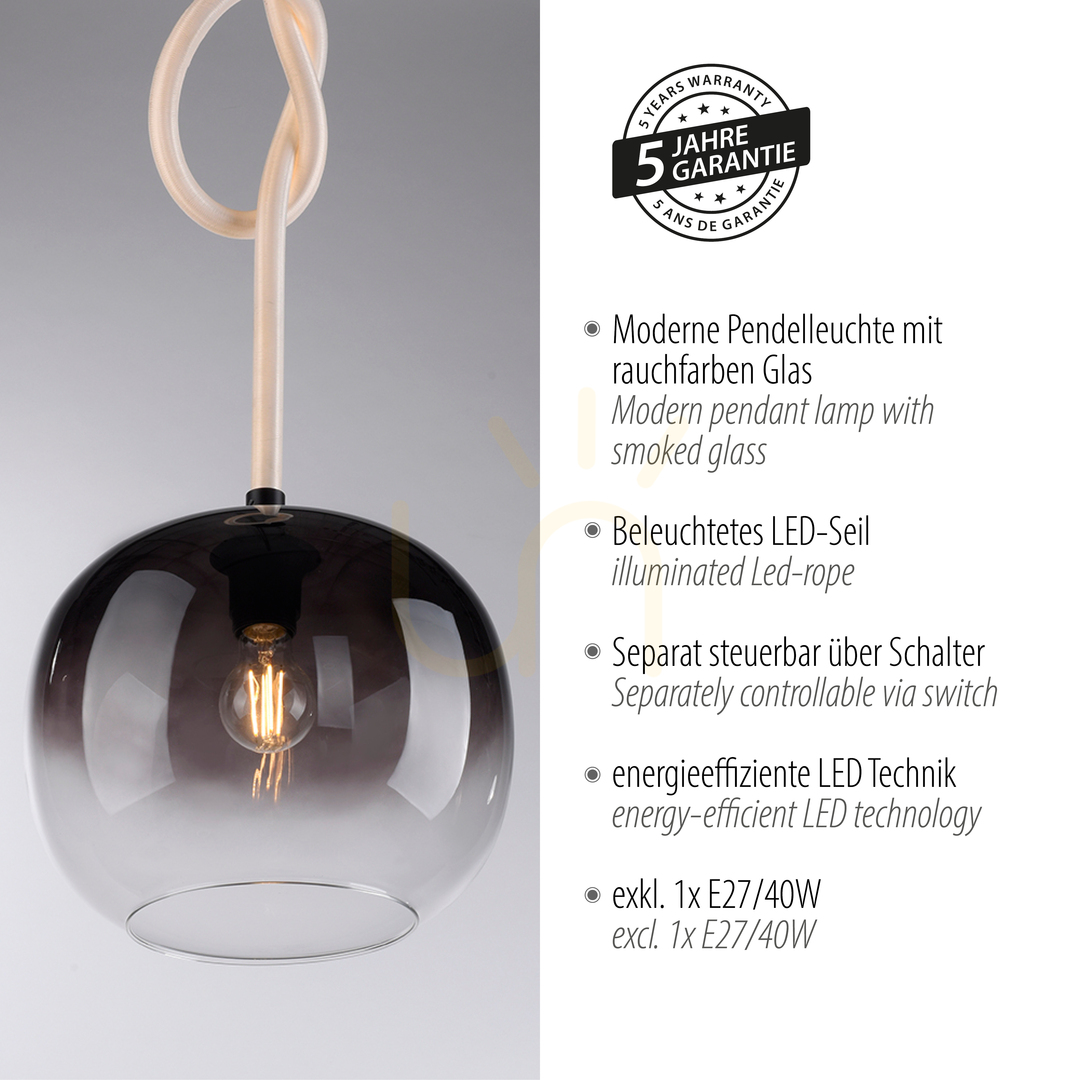 Spectacol Lampă suspendată LUMA 2410-18 negru 1xLED Lampă suspendată LUMA 2410-18 negru 1xLED