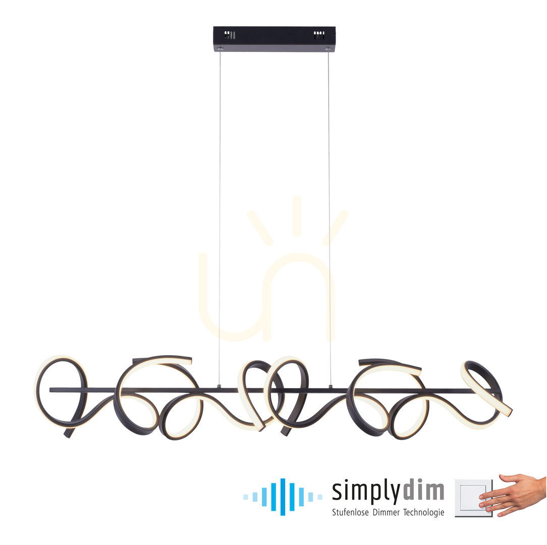 Vedere Lampă suspendată CURLS 19033-18 negru 4xLED Lampă suspendată CURLS 19033-18 negru 4xLED