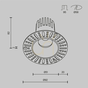 Corp de iluminat încastrat DIP DL119-10W-3K-TRS-W Maytoni small 7