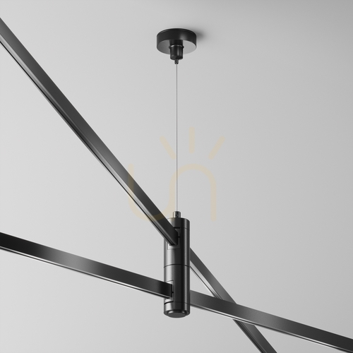Verifica Suspensie dublă cu cablu Maytoni FLARITY neagră 24V pentru șină magnetică TRA157SW-D1-B