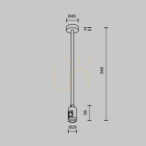 Suspensie rigidă de tavan Maytoni Flarity 300 mm, neagră TRA158C-S1-B small 4