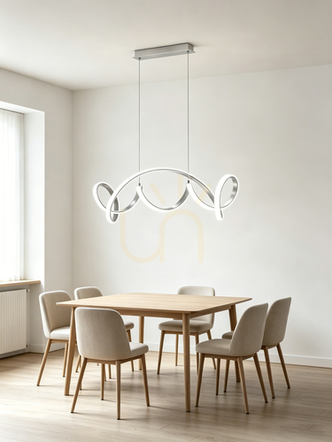Verifica Lampă suspendată TORONTO argintie 105 cm 7095-0163 Aviano
